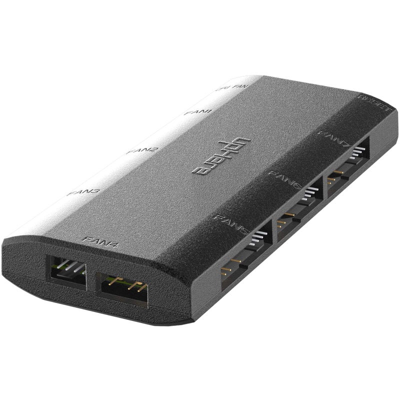upHere 7-Port 4PIN SATA PWM 5V 3PIN ADDRESSABLE RGB Fan Hub/Splitter for 4-Pin & 3-Pin Case Fans in Black-P7PRGB - Image 3